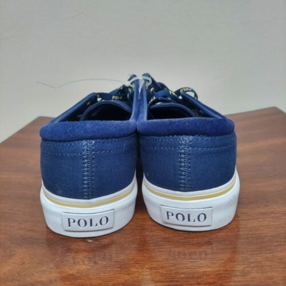 Polo Ralph Lauren Men's Canvas Faxon X Sneaker Navy Blue Size 9 W Extra Laces - Picture 3 of 7